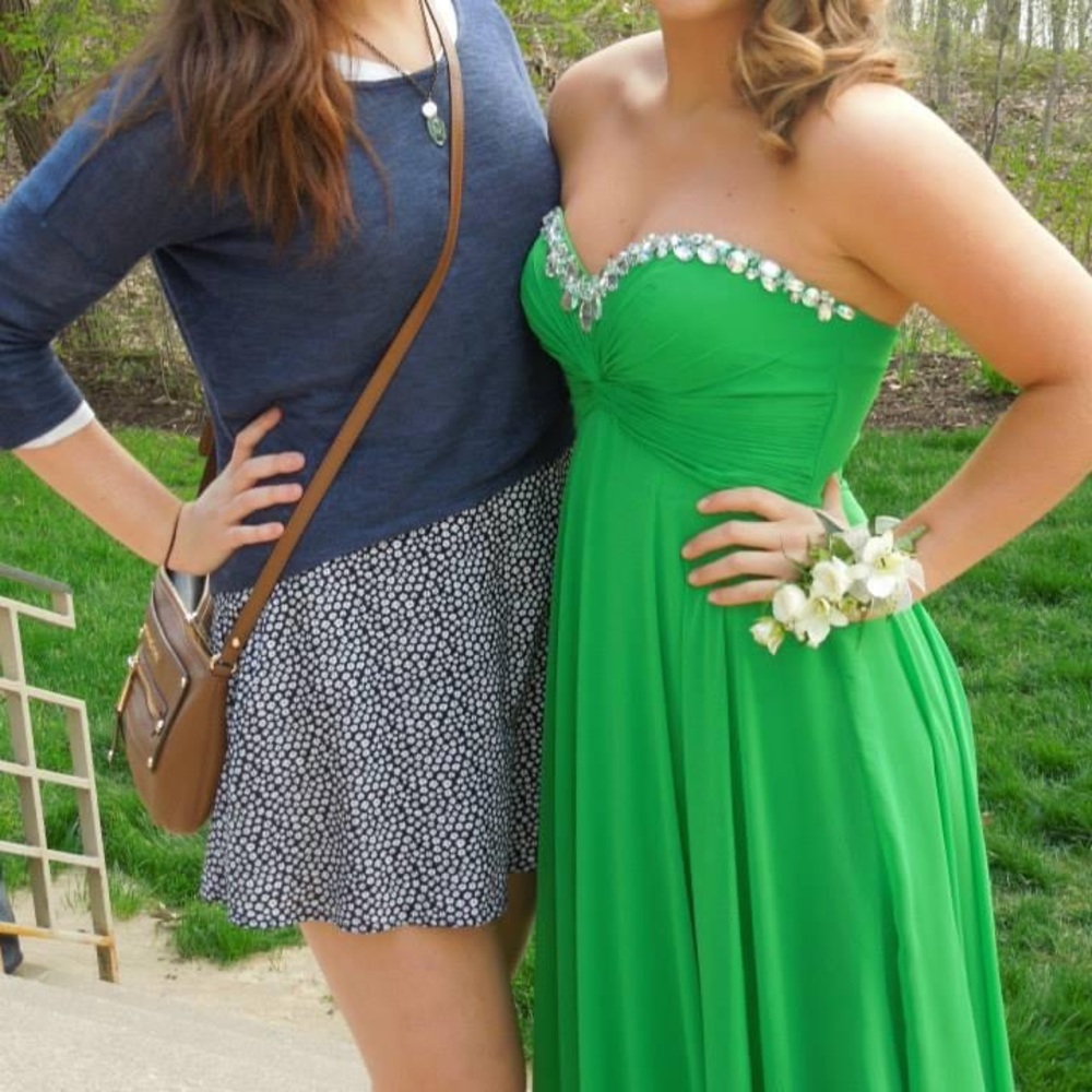 Designer Prom Dress - Green - Picture 8 of 8